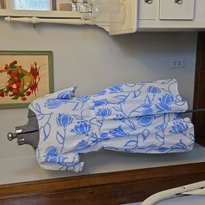 NWT Lane Bryant White and Blue Linen Dress